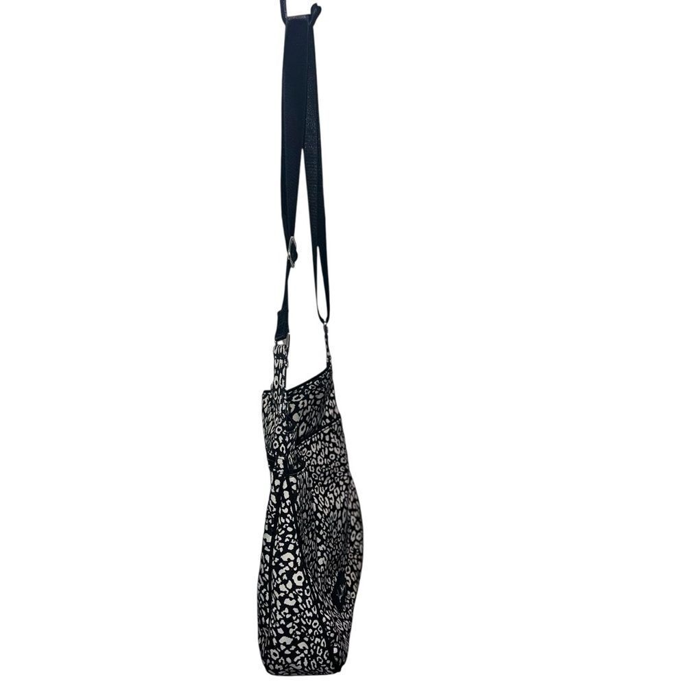 Vera Bradley Black White Leopard Print Quilted Crossbody Bag Adjustable Strap - Picture 5 of 13